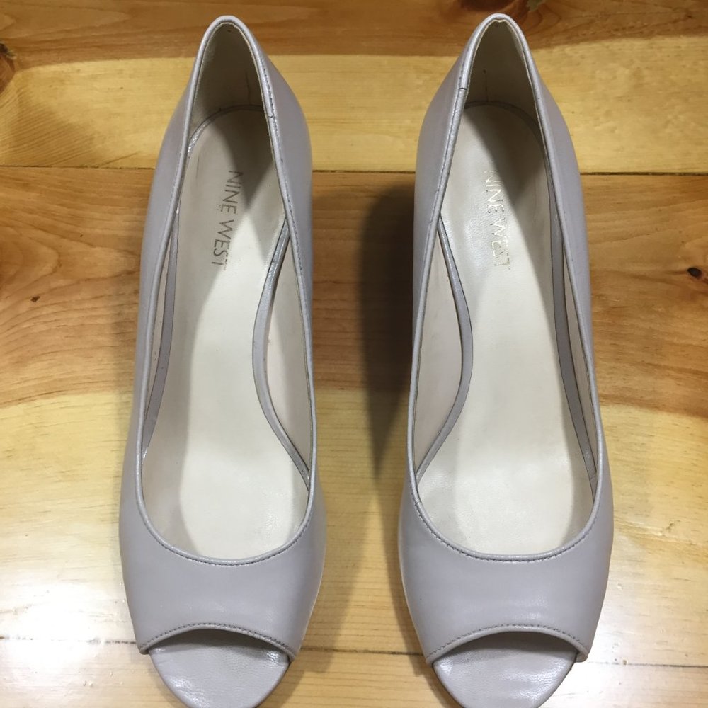 Nine West Nude Peep Toe Wedge